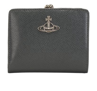 Vivienne Westwood Orb Compact Purse, &pound;85, Accessories, Grey, Leather, Front view